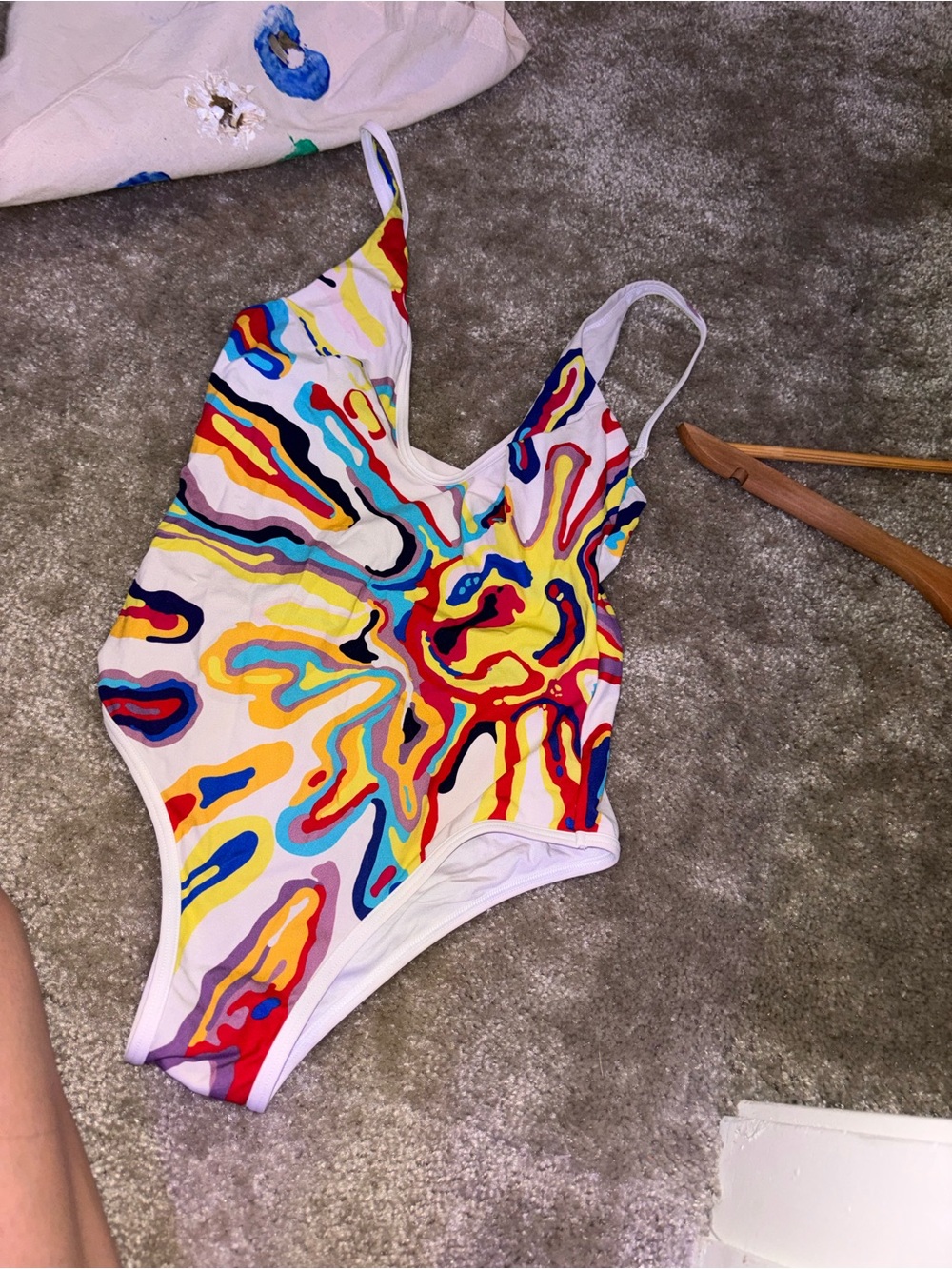 La Perla White Multicolor Abstract One-Piece Swimsuit